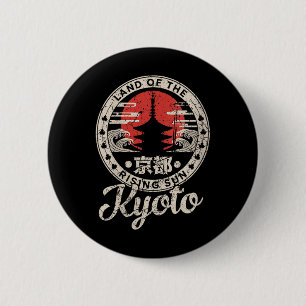 Damen Kyoto Japan Pagode Retro Sonne Vintage Kyoto Button