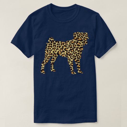 Damen Leopard Print Mops Süße Tier Dog Lover T-Shirt (Design vorne)