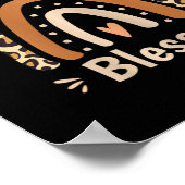 Damen Leopard Regenbogen Dankbar Gesegnet C Poster (Ecke)