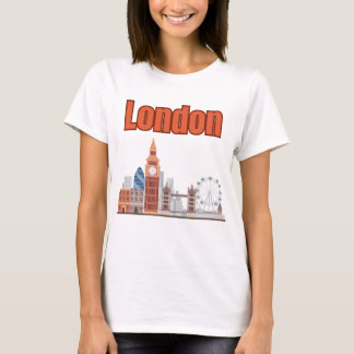 Damen London Skyline Großschrift T-Shirts