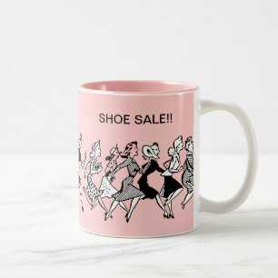 Damen-lustige Schuh-Einkaufskaffee-Tassen Zweifarbige Tasse