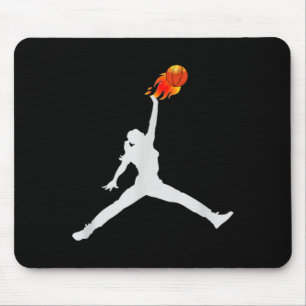 Damen Mädchen Baseball Ball steht in Flammen -T-Sh Mousepad