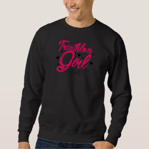 Damen Mädchen Grafik Laufen Fahrrad Schwimmen Tria Sweatshirt