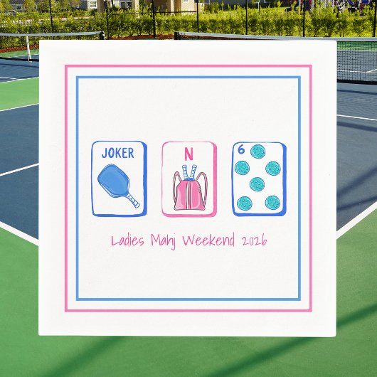 Damen Mahj Wochenende Pickleball Mahjong Serviette