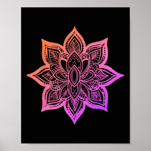 Damen Mandala Vintage Spirituell Zen Casual Vacati Poster
