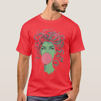 Damen Medusa Kaugummi Mythologische Schlangenhaar  T-Shirt