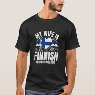 Damen Meine Frau Ist Finnische Pride-Flagge Herita T-Shirt