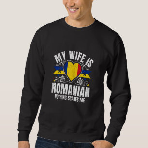 Damen Meine Frau Ist Rumänisch Stolz Flagge Erbe W Sweatshirt