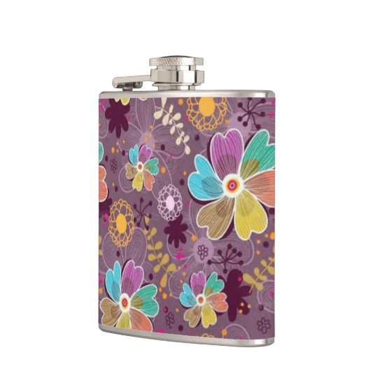 Damen mit Blumen Flachmann (Links)