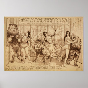 Damen mit darstellendem LÖWEN Tat VAUDEVILLE Poster