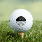 Damen-Monogramm Damast Golfball (Insitu T-Shirt)