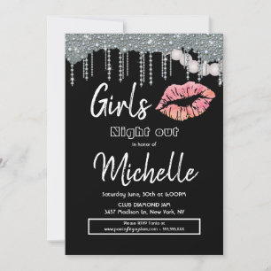 Damen Nacht Geburtstag Lippen Party Einladung