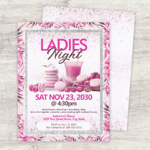 Damen Nacht Party Pink Flyer Vorlage