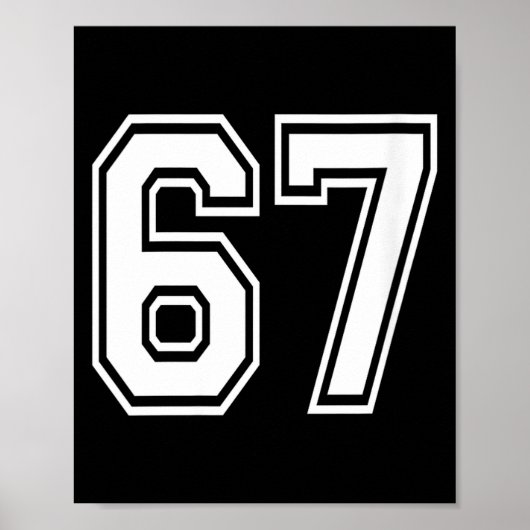 Damen Nummer 67 nummerierte Uniform Srts Jersey Te Poster (Vorne)