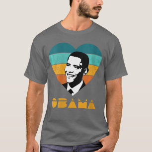 Damen Obama-Porträt Retro Vintage Herz VNeck T-Shirt