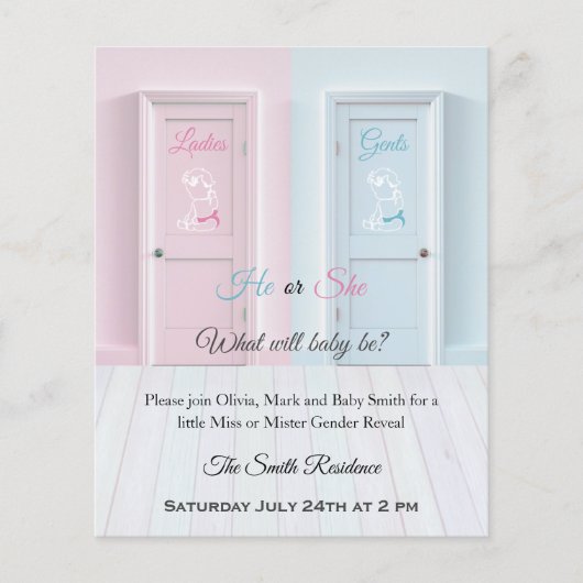 Damen oder Herren Toilette Rosa blaues Geschlecht (Vorderseite)