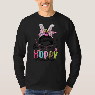 Damen One Hoppy Buchhalter Messy Bun Hair Bunny E T-Shirt