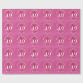 DAMEN PINK GLITTER GROSSER GEBURTSTAG GESCHENKPAPIER (Flach)