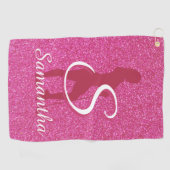DAMEN PINK GLITZER GOLFHANDTUCH (Horizontal)