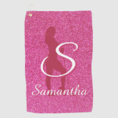 DAMEN PINK GLITZER GOLFHANDTUCH (Vorderseite)