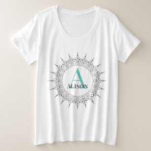 Damen Plus Größe T-Shirt mit Monogramm