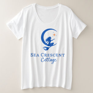 Damen Plusgröße T-Shirt Sea Crescent Cottage 