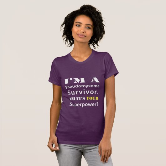 Damen pseudomyxoma Überlebend-Supermacht-T - Shirt (Vorne ganz)