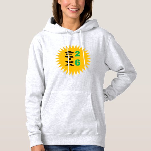 Damen-Pullover-Hoodie aschgrau SONNE AFRIKA 26 Hoodie (Vorderseite)