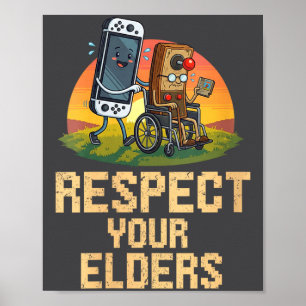 Damen Respektiert eure Älteren Lustiges Retro-Gami Poster