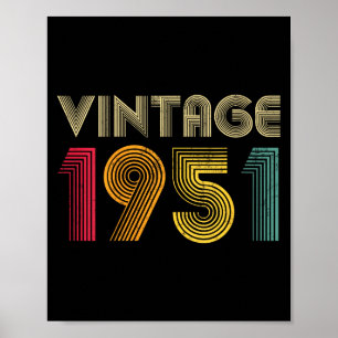 Damen Retro 1951 75. Geburtstag 75 Jahre alt Re Poster