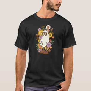 Damen Retro 70er Jahre Blumen Hippie Geist Hallowe T-Shirt