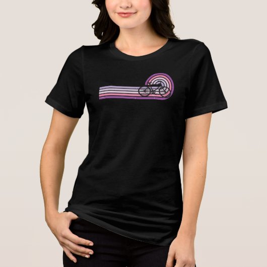 Damen Retro Fahrrad Tri-Blend Shirt (Vorderseite)