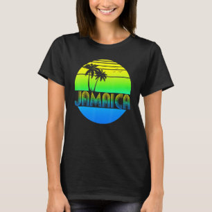 Damen Retro Sonnenuntergang Palmen Strand Kreuzfah T-Shirt