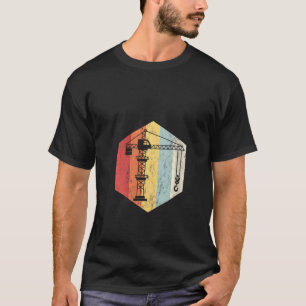 Damen Retro-Stil Vintage-Turmdrehkran-Bedienerin T-Shirt