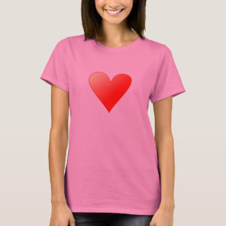 Damen Ringer T - Shirt weiß/schwarz mit Herz