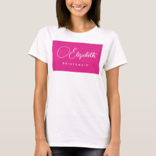 Damen Rosa Junggesellinnenabschied Brautjungfer Na T-Shirt