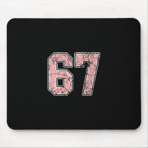 Damen Rosa und Weiß Nummer 67 Trikot Spieler Unifo Mousepad