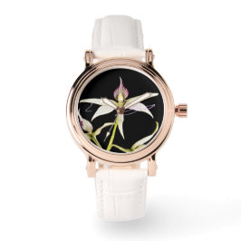 Damen-Roségold-Vintage-Uhr mit weißem Lederarmband Armbanduhr