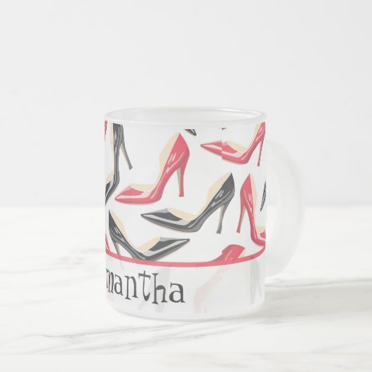 Damen Schuhe Hoch Mattierter Glass Kaffee Tasse Cu (VorderseiteRechts)