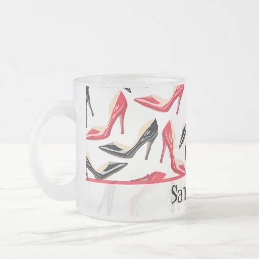 Damen Schuhe Hoch Mattierter Glass Kaffee Tasse Cu (Links)