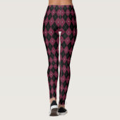 Damen-Schwarz-Argyle-Leggings Leggings (Rückseite)