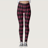 Damen-Schwarz-Argyle-Leggings Leggings (Vorderseite)