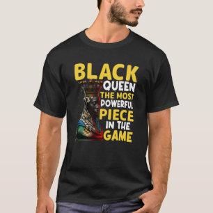 Damen Schwarze Königin Mächtigste Schach Afrikanis T-Shirt