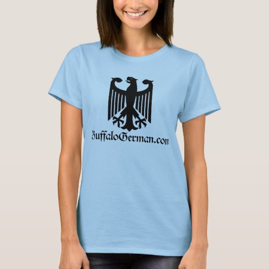 Damen-schwarzer Adler-Logo-T - Shirt (Vorderseite)