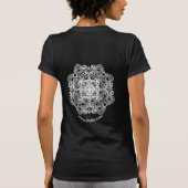Damen-schwarzer T - Shirt - BlasenMandala (Rückseite)