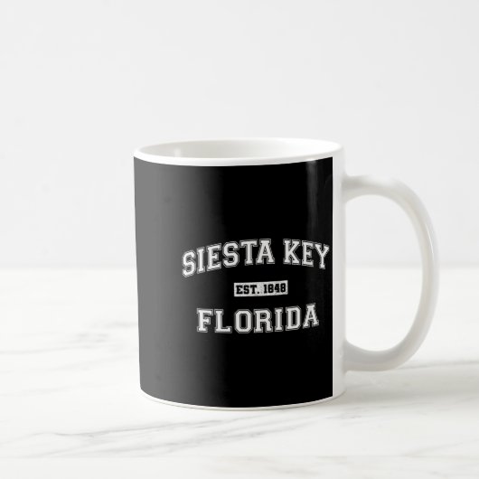 Damen Siesta Key Florida Retro Varsity Stil Kaffeetasse (Rechts)