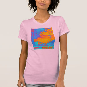 Damen-Sonnenuntergang-T - Shirt