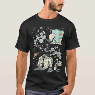 Damen Spacing Out ADHD Skelett VNeck  T-Shirt