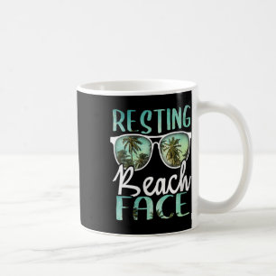 Damen Strandgesicht entspannt Retro Lustig Strand Kaffeetasse