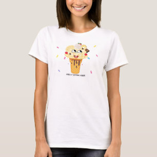 Damen T-Shirt Creamy Dreamies ADD A TOPPING ADDIE